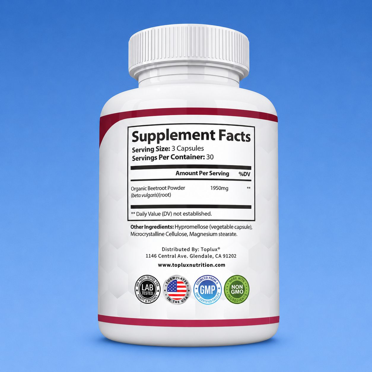 Organic Beet Root Capsules - Increase blood flow and circulation, energy and overall health